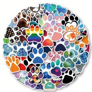 NIP! 50 Pieces of Animal Paw Print Stickers!